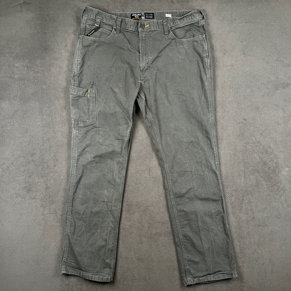 Ariat Rebar M4 Pants Mens 40/34 Grey Relaxed Straight DuraStretch Workwear